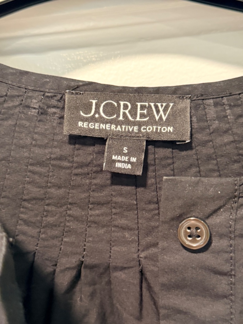 J. Crew Black Cotton Short Sleeve Blouse - Size S - Picture 7 of 7